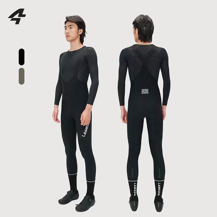 Men's High Waist Warm Bib Cycling Pants