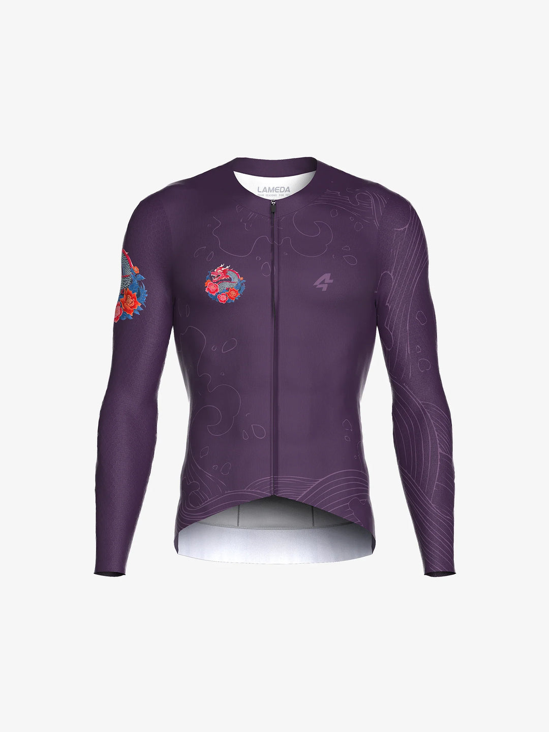 Dragon Soar Men's Cycling Jersey Long Sleeve - Purple