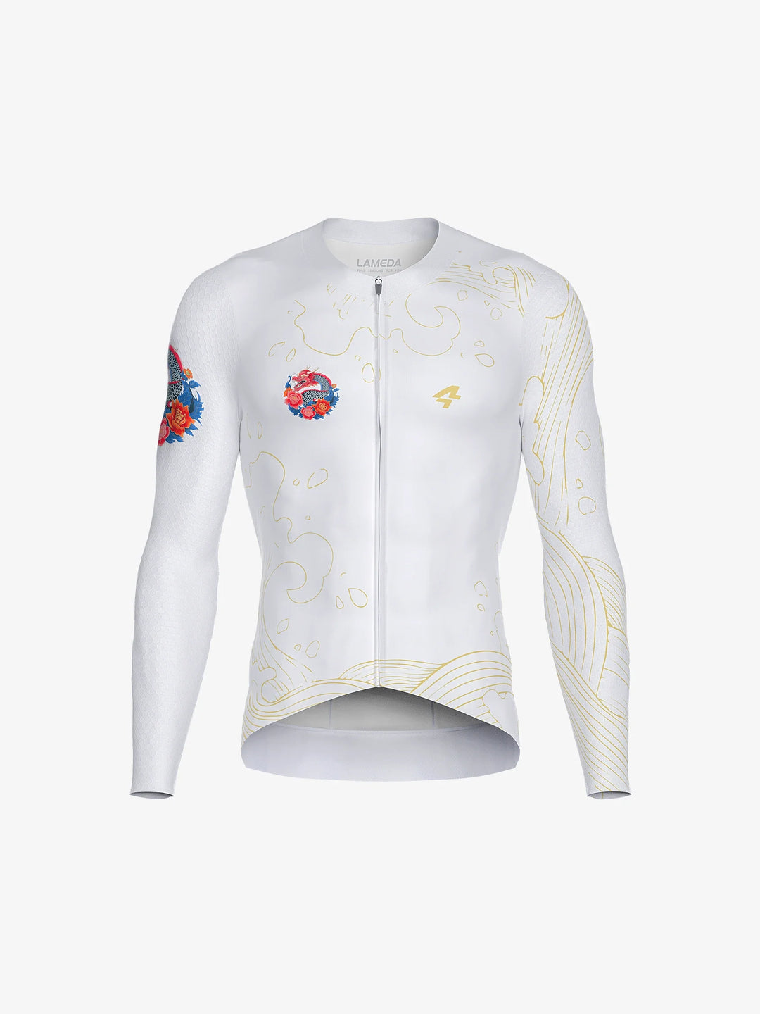 Dragon Soar Men's Cycling Jersey Long Sleeve - White