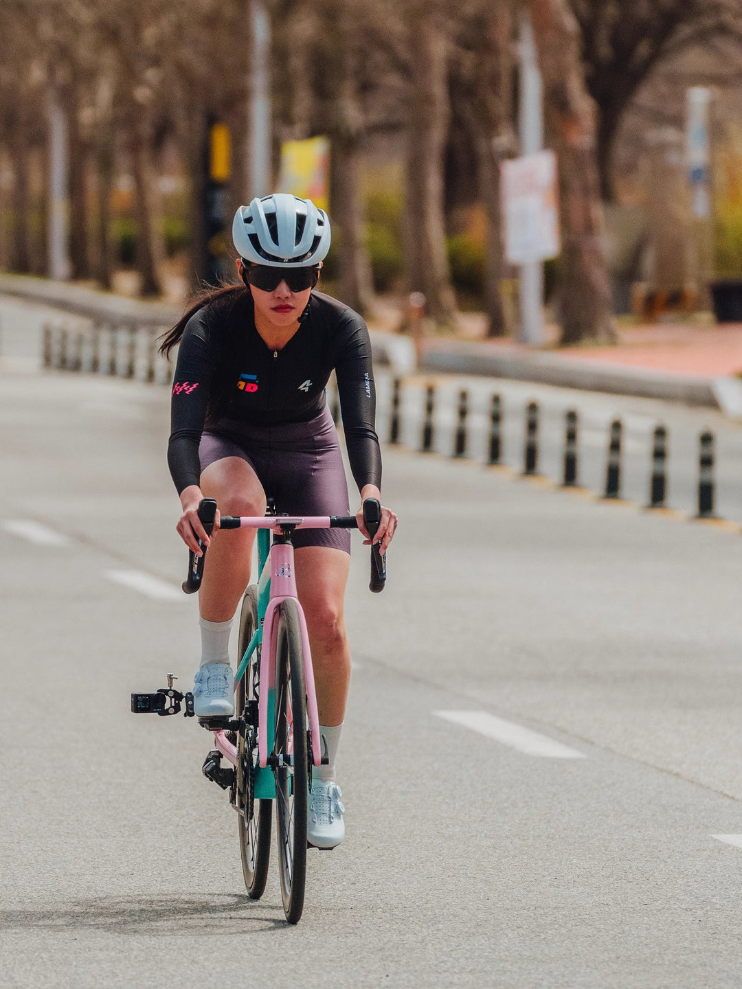 Enchanting Women Cycling Jersey Long Sleeve - Black