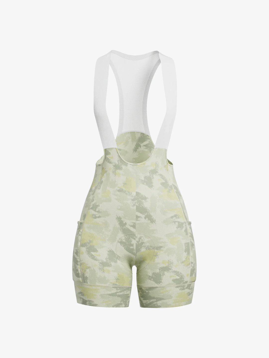 Floral Woman Cycling Bib Shorts - Aquatic Yellow