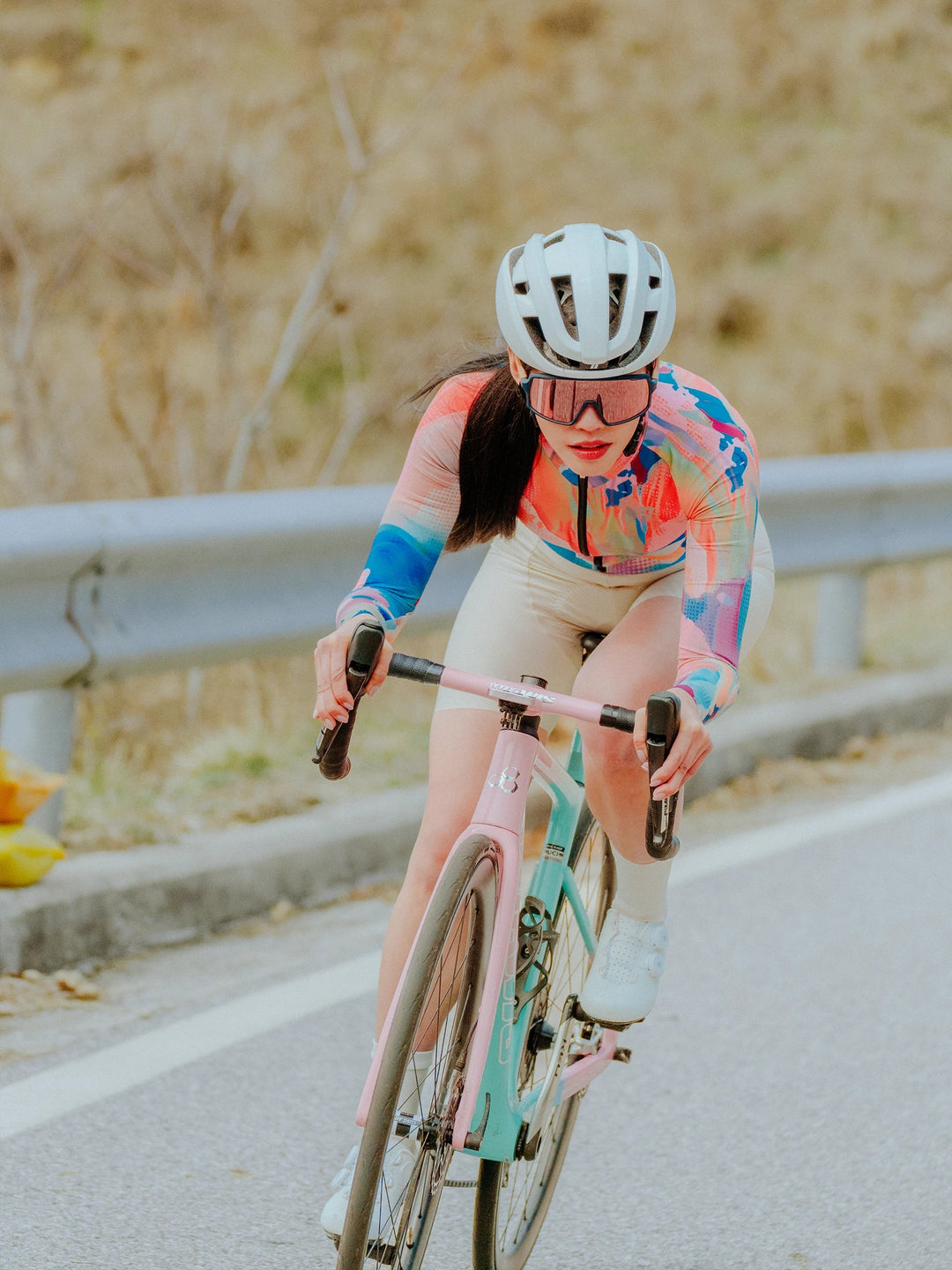 Hue Women Cycling Jersey Long Sleeve - Smoky Pink