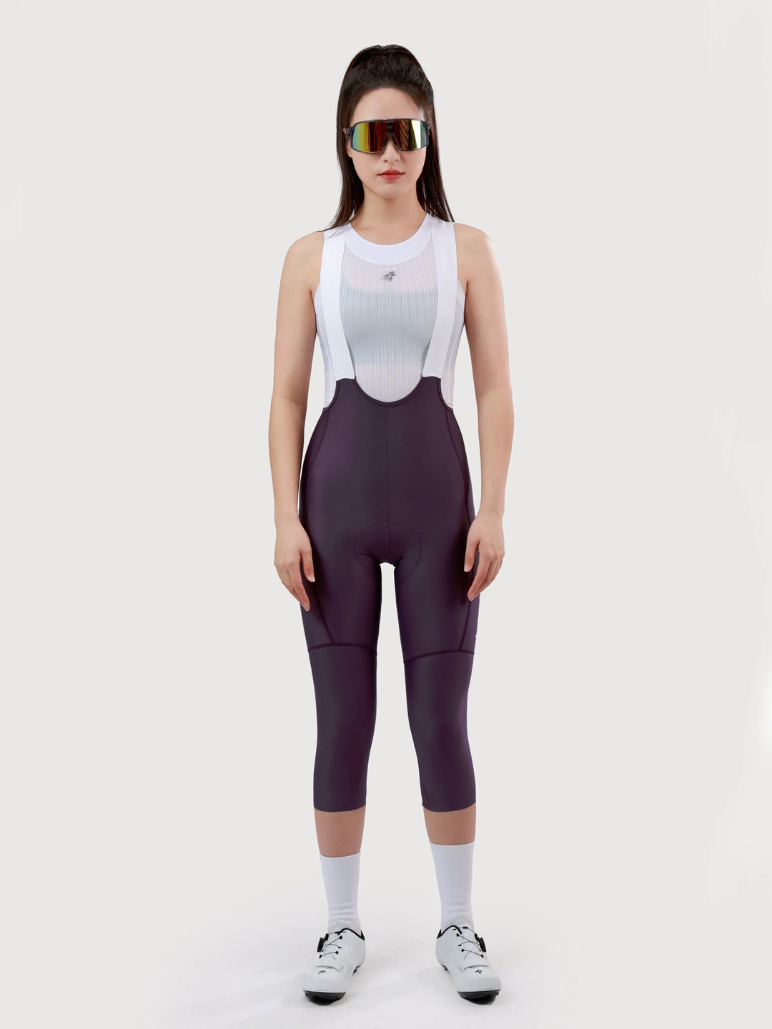 Aero Women Cycling Bib Pants 3/4 Capris - Meadow Purple