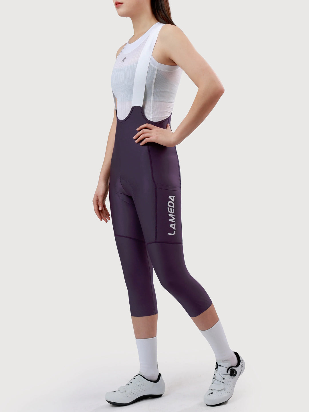 Aero Women Cycling Bib Pants 3/4 Capris - Meadow Purple