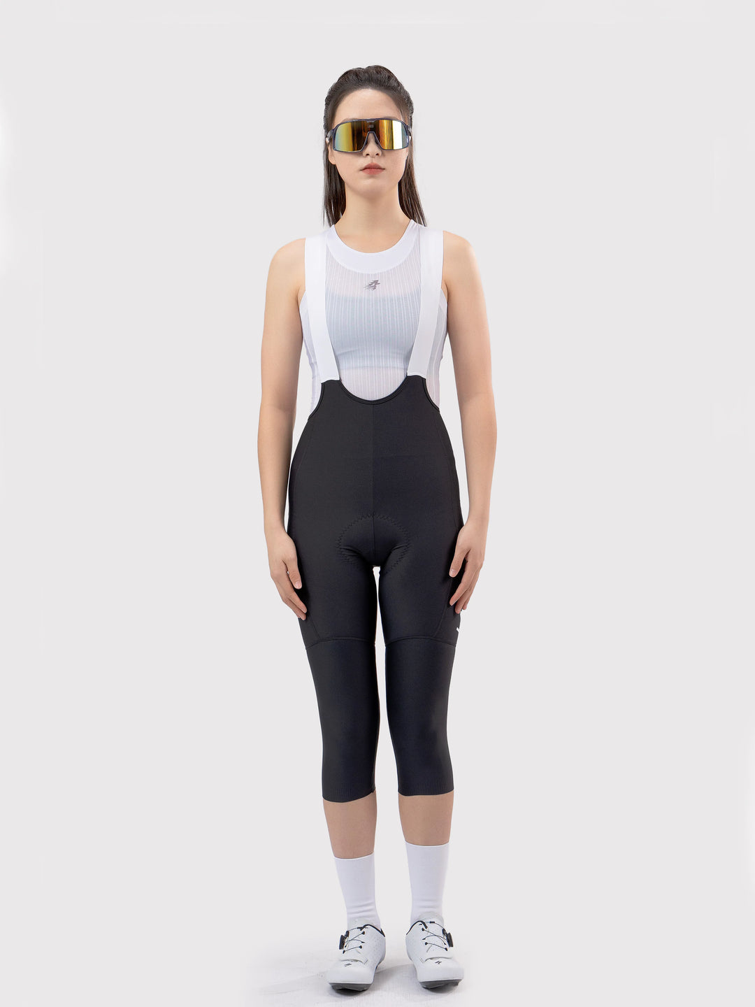 Aero Women Cycling Bib Pants 3/4 Capris - Black