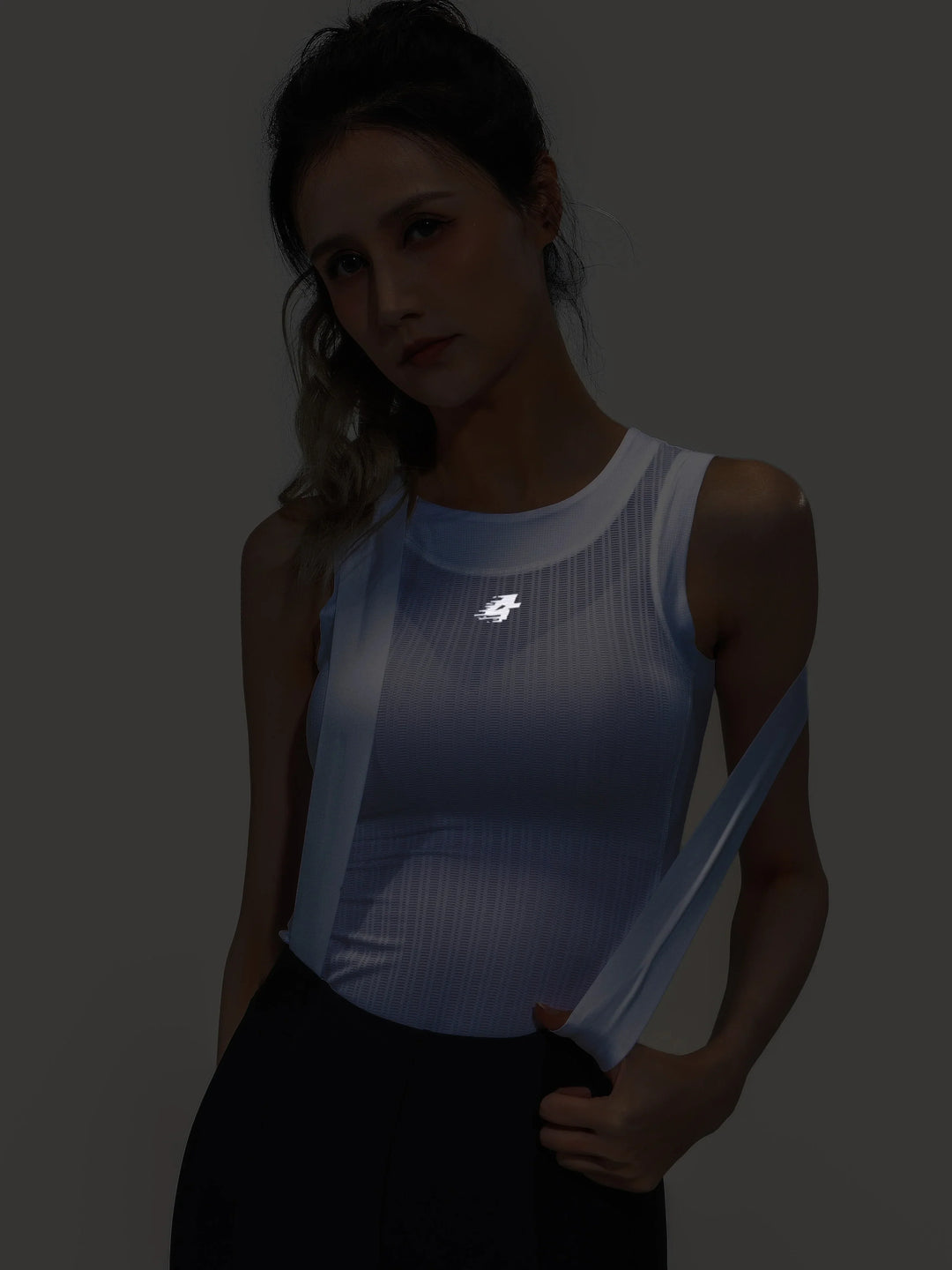 Clouds Women Cycling Base Layer Vest - White