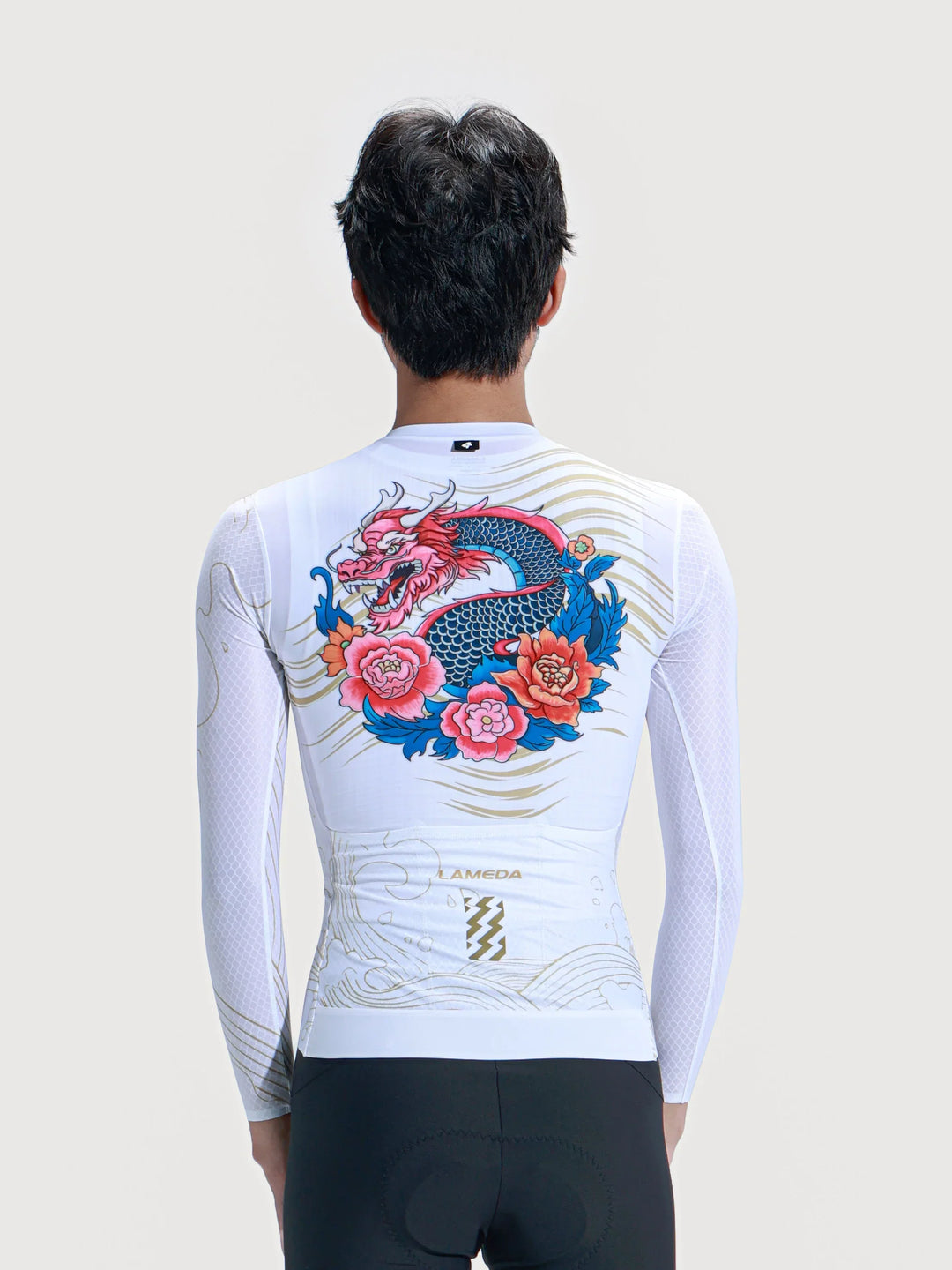 Dragon Soar Men's Cycling Jersey Long Sleeve - White