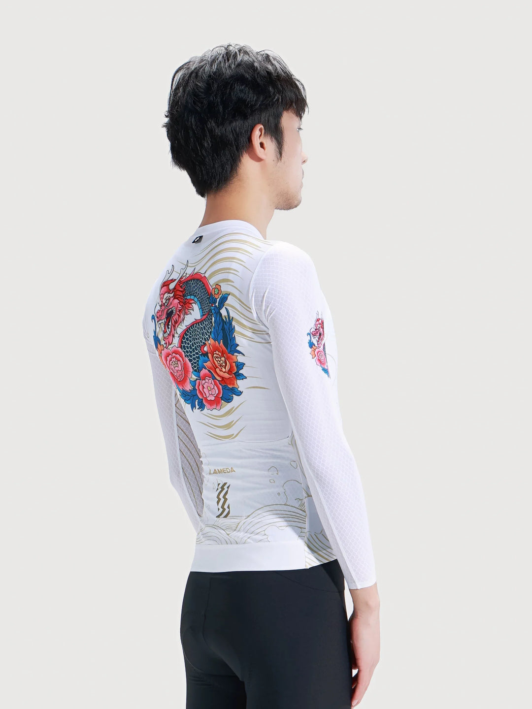 Dragon Soar Men's Cycling Jersey Long Sleeve - White