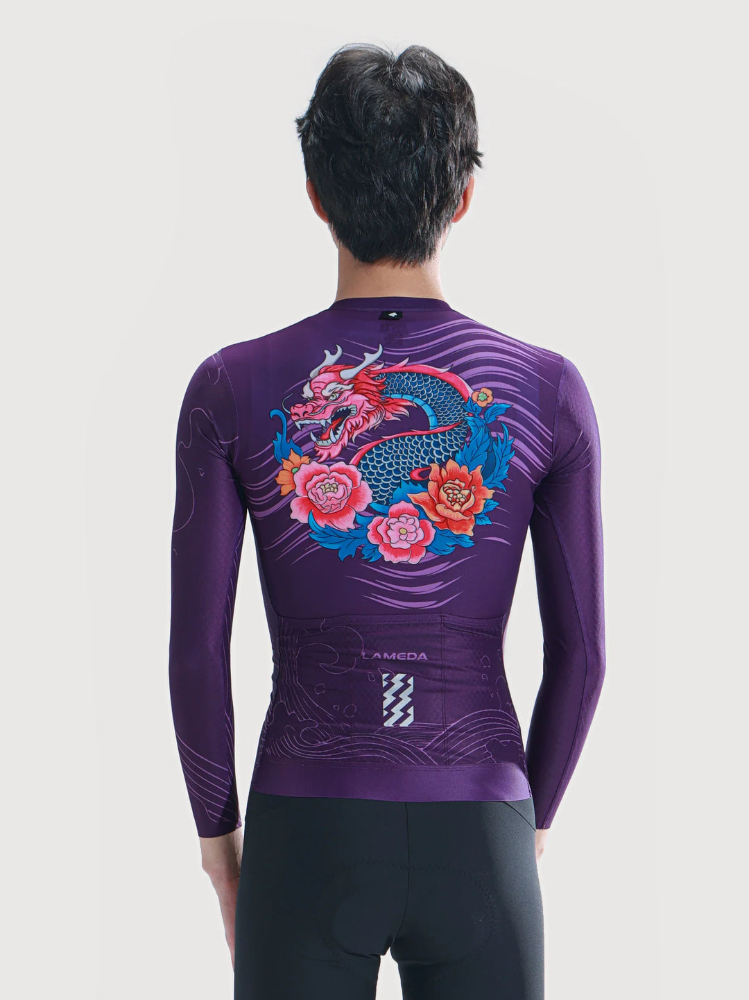 Dragon Soar Men's Cycling Jersey Long Sleeve - Purple