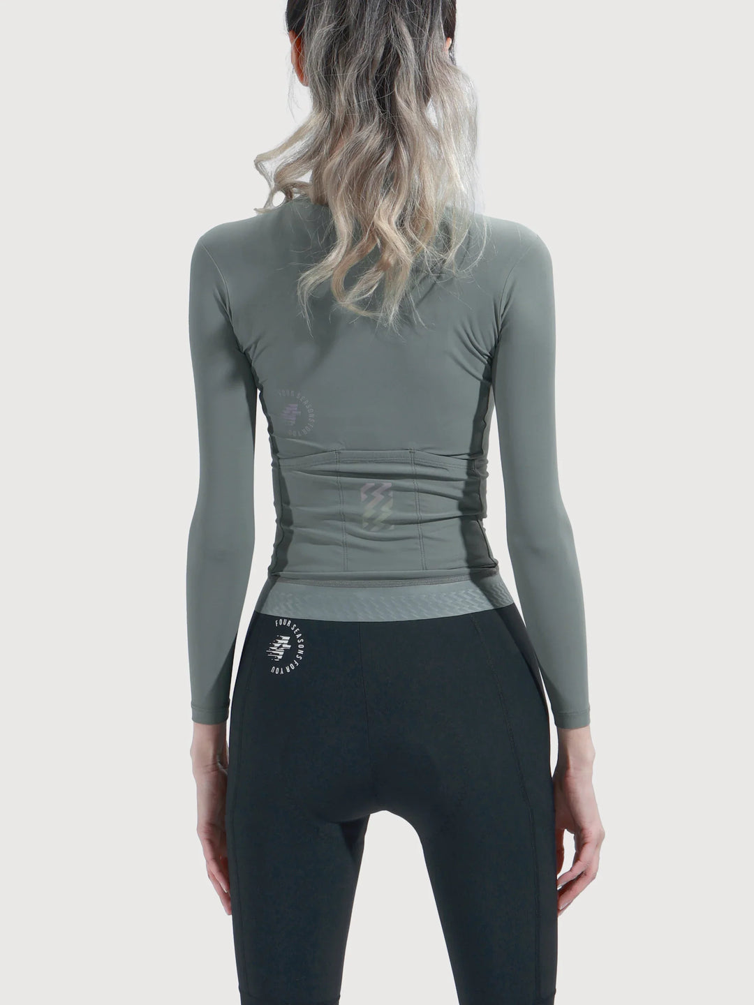 Ethereal Woman Cycling Jersey Long Sleeve - Gray Olive
