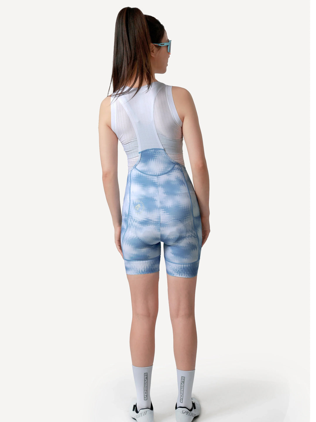 Floral Woman Cycling Bib Shorts - Ink Blue