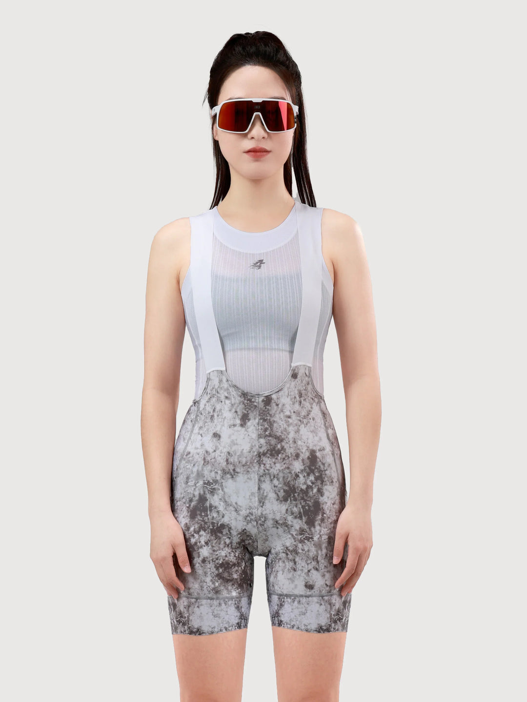 Floral Woman Cycling Bib Shorts - Ink Gray