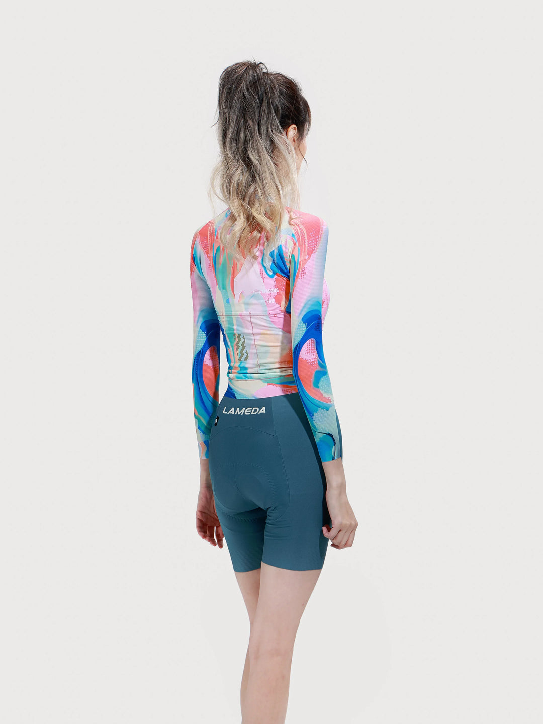 Hue Women Cycling Jersey Long Sleeve - Smoky Blue