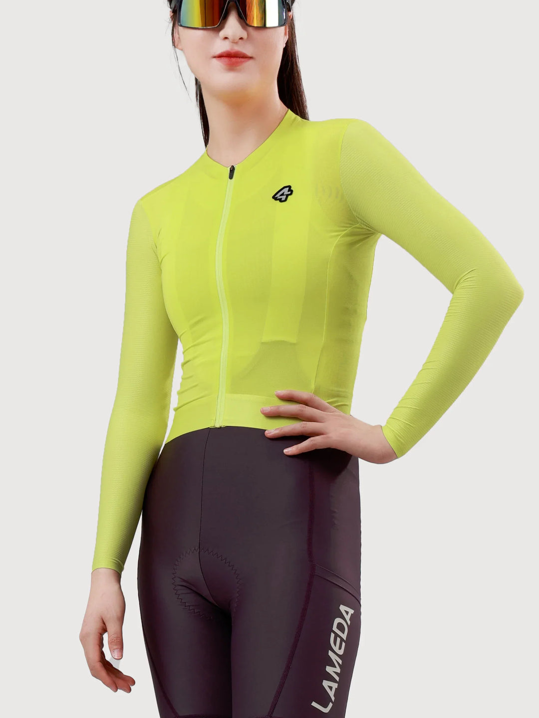 Moon Woman Cycling Jersey Long Sleeve CoolMax - Lemon Yellow