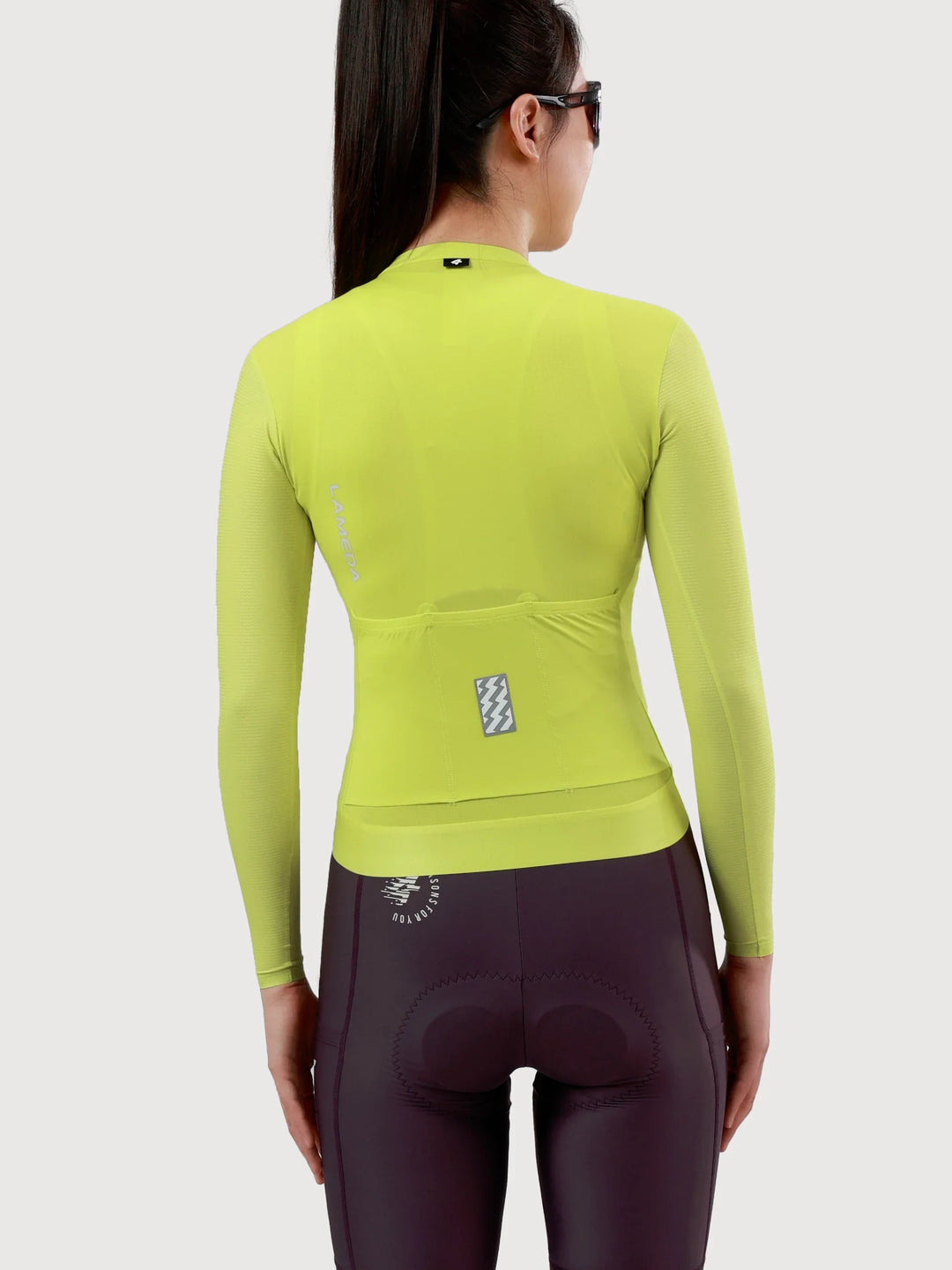 Moon Woman Cycling Jersey Long Sleeve CoolMax - Lemon Yellow