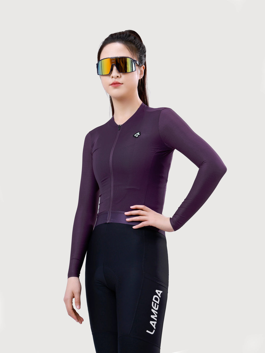 Moon Woman Cycling Jersey Long Sleeve CoolMax - Meadow Purple
