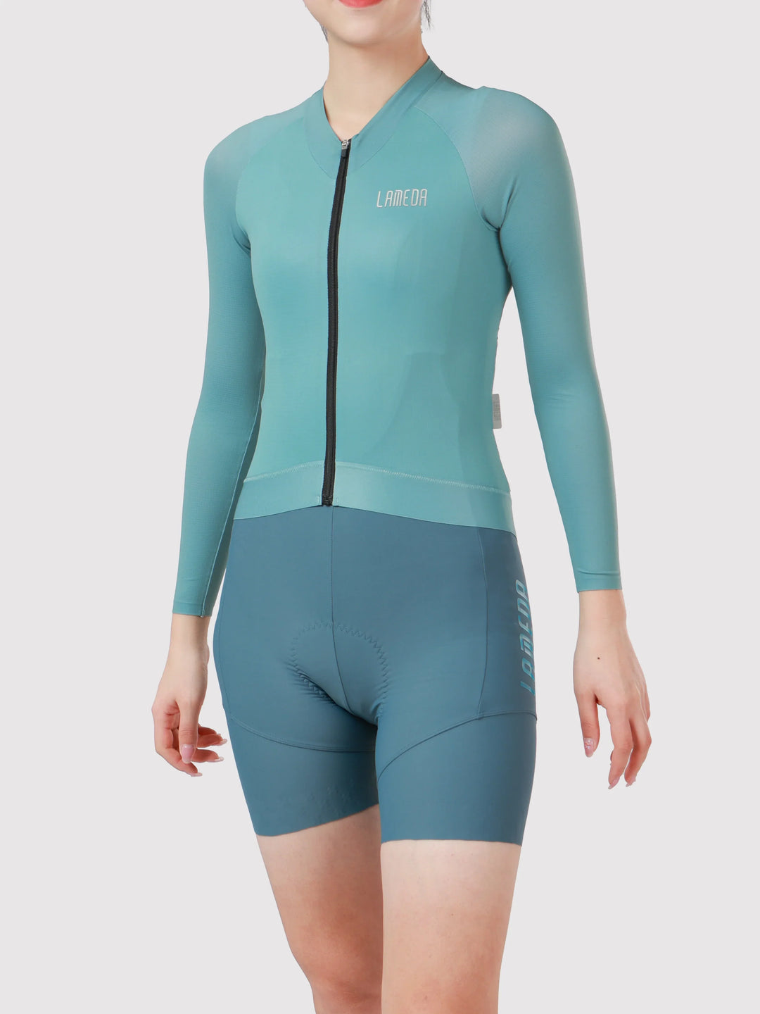 Neon Women Cycling Jersey Long Sleeve - Neon Green