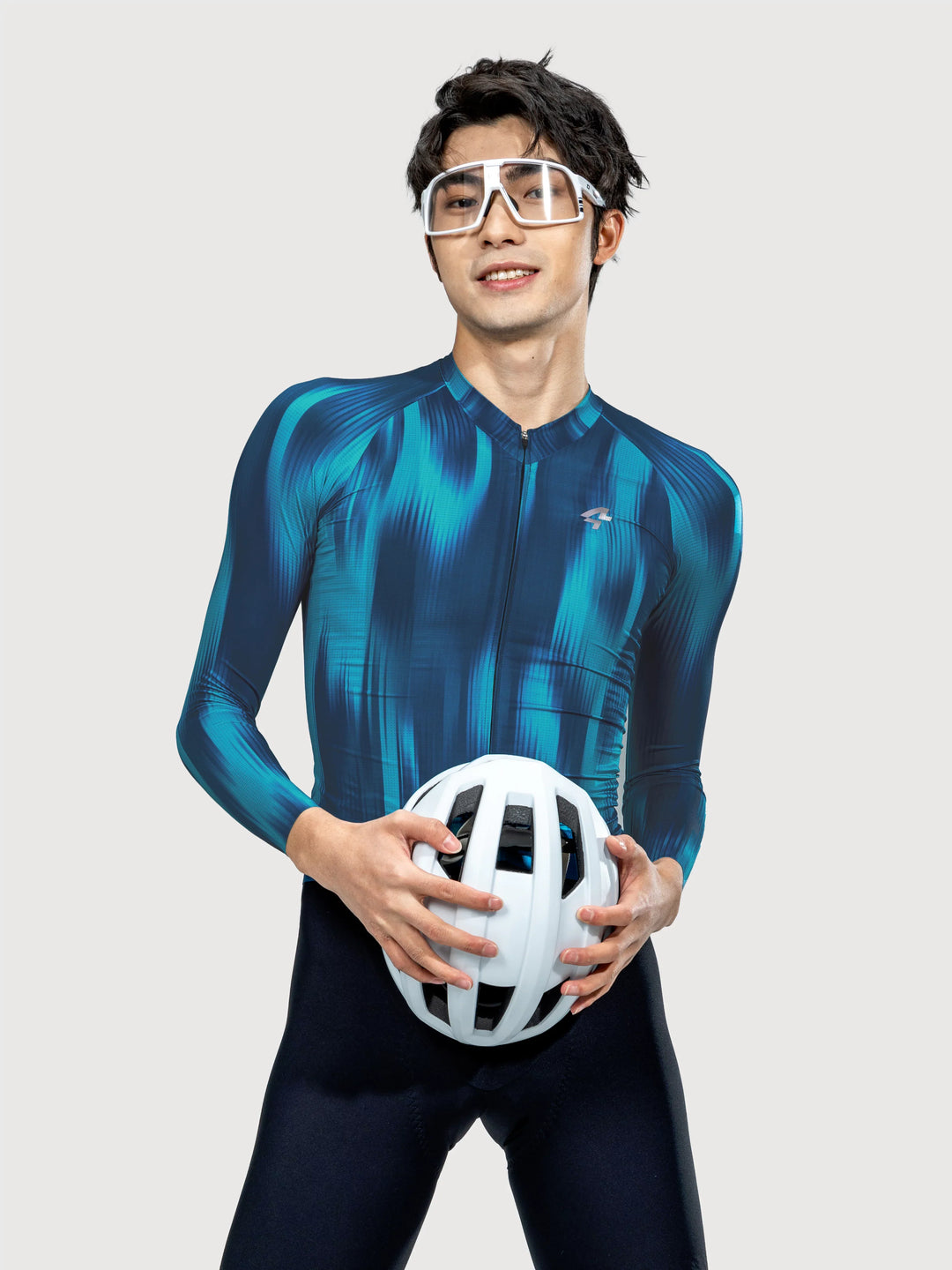 Silhouette Men Cycling Jersey Long Sleeve - Halo Blue