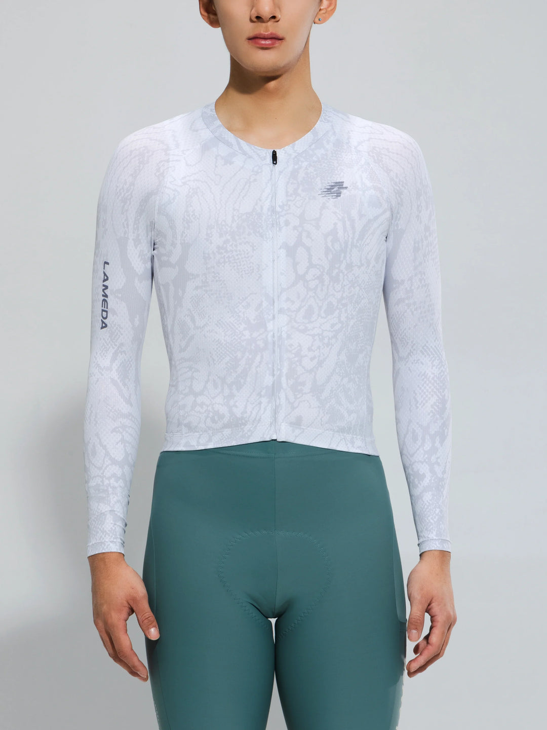 Men's Basic Cycling Jersey 2025SSXX590LS - White Snake