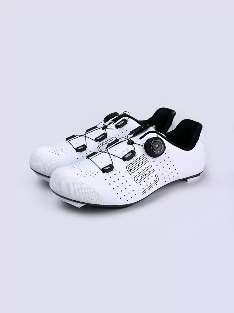 Hank Unisex Carbon Fiber Cycling Cleat Shoes - White