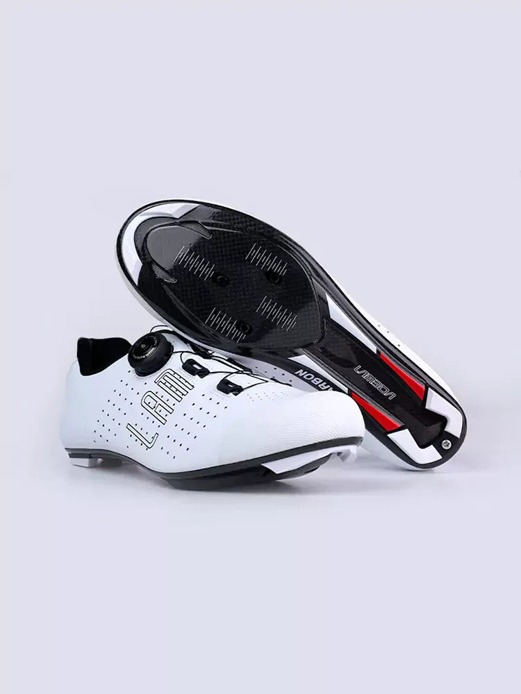 Hank Unisex Carbon Fiber Cycling Cleat Shoes - White