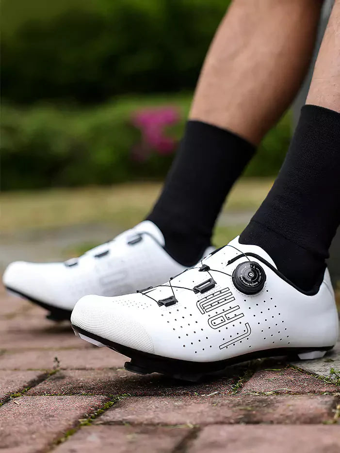 Hank Unisex Nylon Cycling Cleat Shoes - White