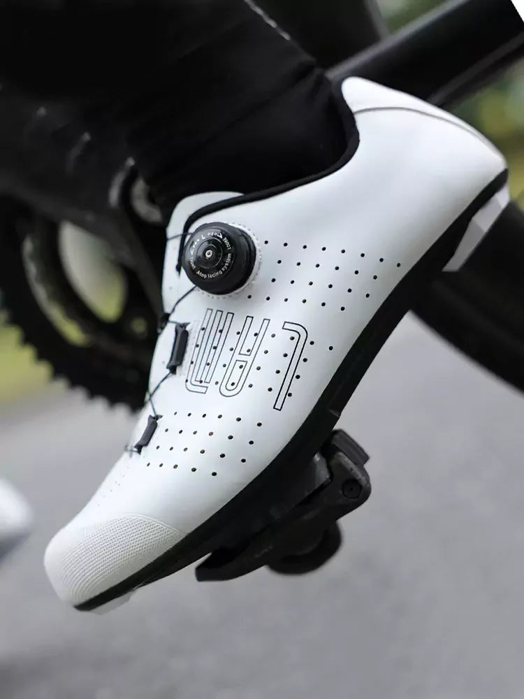 Hank Unisex Nylon Cycling Cleat Shoes - White