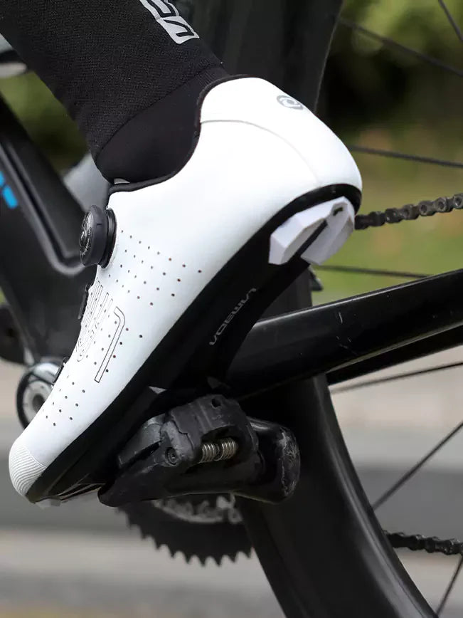 Hank Unisex Nylon Cycling Cleat Shoes - White