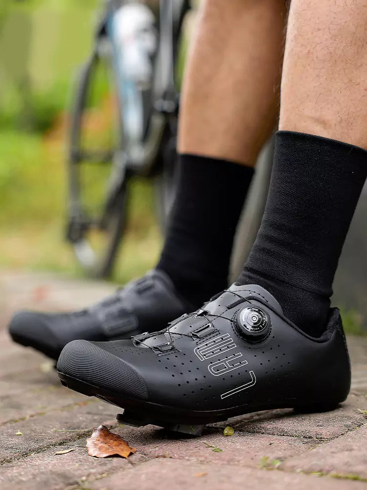 Hank Unisex Nylon Cycling Cleat Shoes - Black