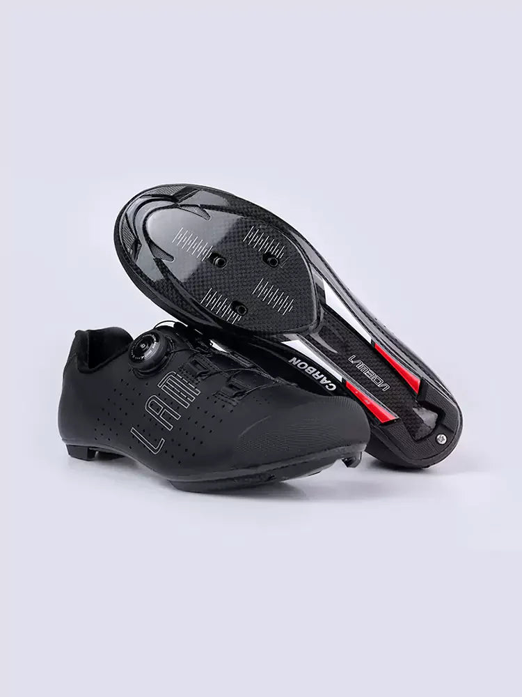Hank Unisex Carbon Fiber Cycling Cleat Shoes - Black