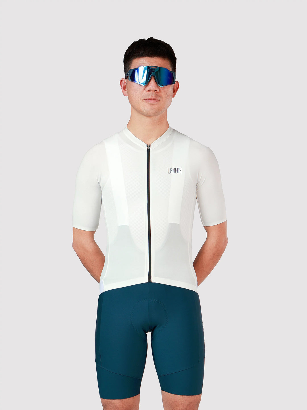 Silver Men's Cycling Jersey - White