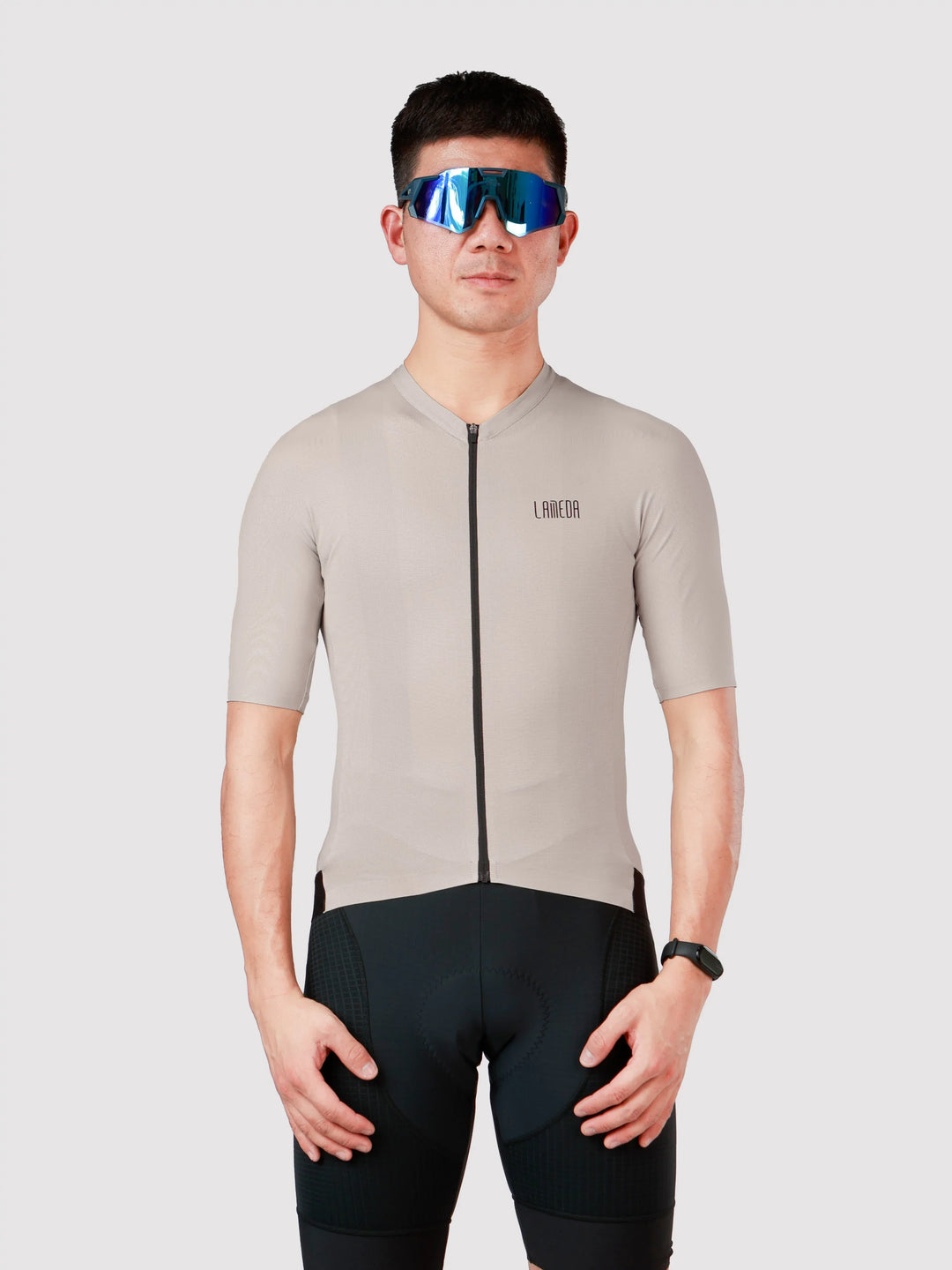 Silver Men's Cycling Jersey - Khaki