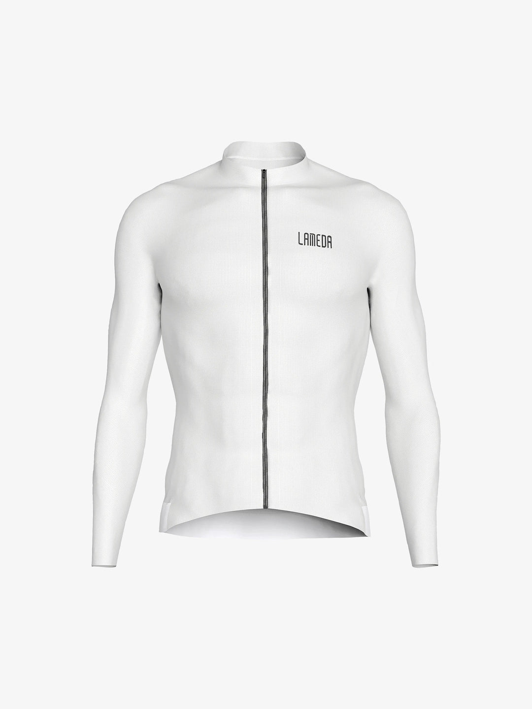 Silver Men's Cycling Jersey Long Sleeve - White