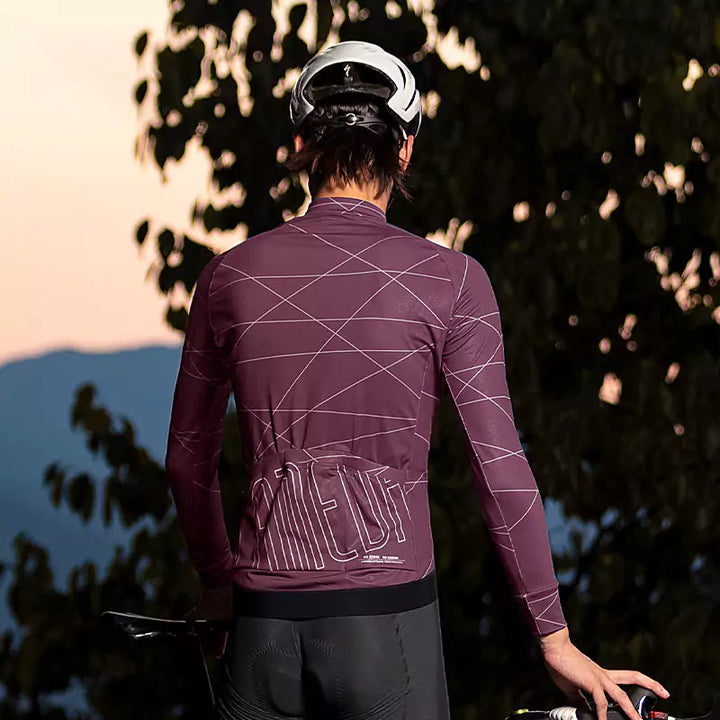 Cyclist Corner Star Road Men Fleeced Long Sleeve Winter Cycling Jersey